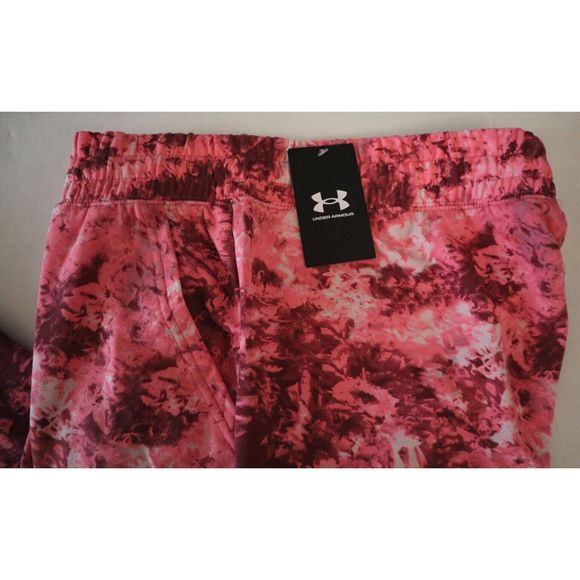Under Armour 1373040 669 Women's Sz XL Pink Tie Dye Rival Terry Print Joggers - Picture 8 of 11